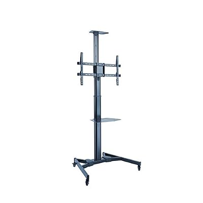 KIMEX 030-1200 Support Mobile pour écran TV LCD LED 37''-70'' avec 2 étagères, Hauteur réglable 120-160 cm
