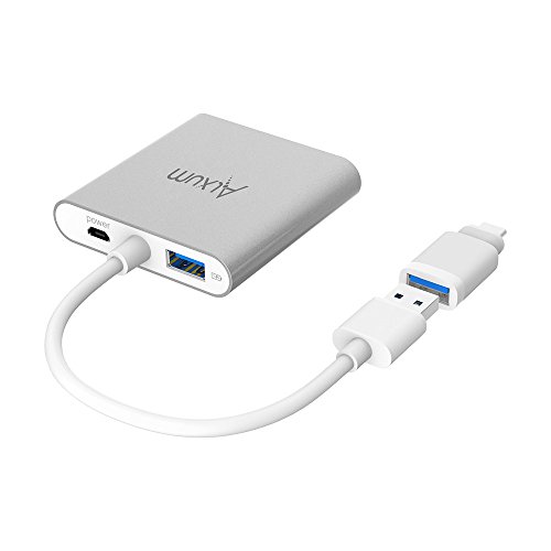 alxum Aluminium mehrere 4 Ports USB 3.0 HUB mit der U89 USB 3.1 Gen. 1 (kompatibel mit Thunderbolt 3) Adapter Konverter für usb-c Gerät 30,5 cm neuen MacBook, Chromebook Pixel, iMac, Oberfläche, Lenovo Yoga - 2