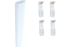 Perin Tubo Appendiabiti Ovale 15x30-2 Metri Con 4 Supporti Laterali In Tinta (Bianco)