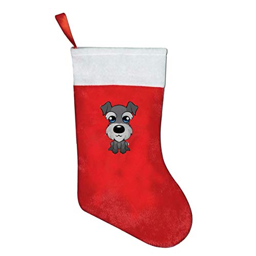 RAINNY Miniature Schnauzer Puppy Red Felt Classic Christmas Stockings Gifts Bags