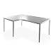 Produktbild ADB Ecktisch / Bürotisch / Schreibtisch 1800 x 120 x 76 cm rechts (RAL 7035) Lichtgrau