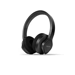 Philips Audio TAA4216 On-Ear Sports Bluetooth Headphones with IP55 Dust/Water Protection, 35 Hours Play Time, Cooling & Washable Ear Cups, Quick Charge, 40 mm Drivers and Built-in Mic (Black)