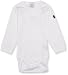 Polarn O. Pyret Unisex Baby Classic PO.P Organic Long Sleeve Bodysuit, Soft White, 6-9 Months