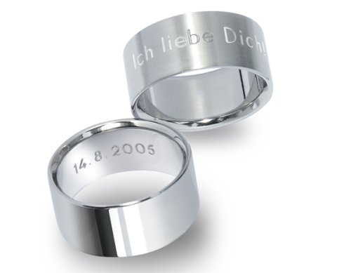 Preisvergleich Produktbild Unisex Edelstahlring mit individueller Textgravur und persönlicher Abstimmung der Ausführung!