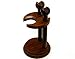 Quality Wood Shaving Razor and Shaving Brush Stand.Walnut Finish