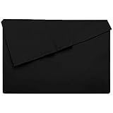 Lirex Drap Plat, Twin Size Drap Plat en Microfibre Brossée Extra Douce de Haute Qualité, Lavable en Machine, Respirant sans Plis - Noir