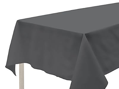 Soleil d'ocre 818233 ALIX Nappe anti-tâches rectangle Polyester Anthracite 140 x 300 cm