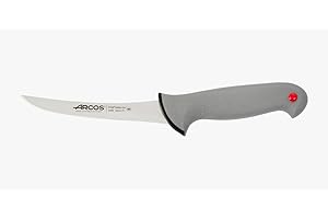 Arcos Couteau Désosseur Lame Acier Inoxydable Nitrum 140 mm. Couteau Professionnel pour Viande. Manche Ergonomique Polypropylène. Série Color Prof. Couleur Gris