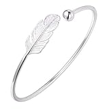 Superbe bracelet feuille tendance en argent sterling 925 pour filles et femmes