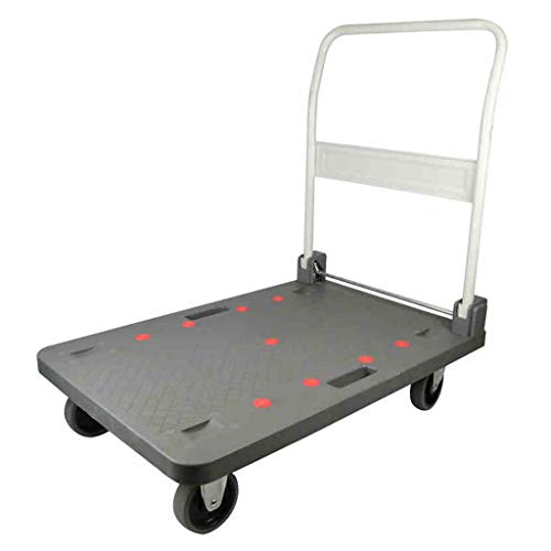 Preisvergleich Produktbild Taschenanhänger Klappbett Leichter Und Geräuscharmer Trolley Dicke Kunststoffplatte Hochwertiges Tragen Laufen Kleiner Wagen Traggewicht 350 Kg Lagerwagen (Color : Silver, Size : 90 * 61 * 94.5cm)