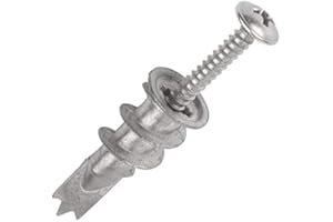 315 Supplies Plaster Board Fixings Self Drilling Metal Raw Plugs Cavity Wall Metal Fixings with Screws Dry Wall Self-Tapping Home Work DIY (10)