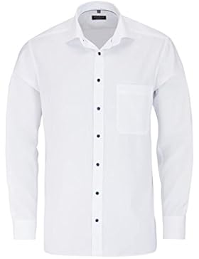 ETERNA Comfort Fit Hemd Langarm mit New Kent Kragen Struktur weiß