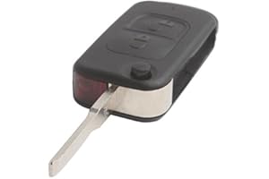 PRO-PLIP Llave-mando a distancia con 2 botones para Mercedes Benz c cl s sl sel e a g w clase 2, Carcasa sin ranuras –