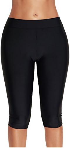 YuanYan Womens' Swim Capri Pants Stretch Swim Bottom Shorts Swim Leggings