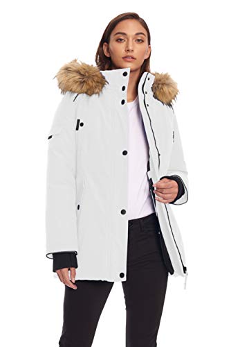 Women’s Vegan Down Parka with Faux Fur Hood - Insulated, Water-Repellent, Winter Coat, Jacket For Women