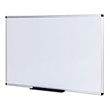 Pizarra magnética VIZ-PRO Pizarra blanca magnética con marco de aluminio, 90 x 60 cm