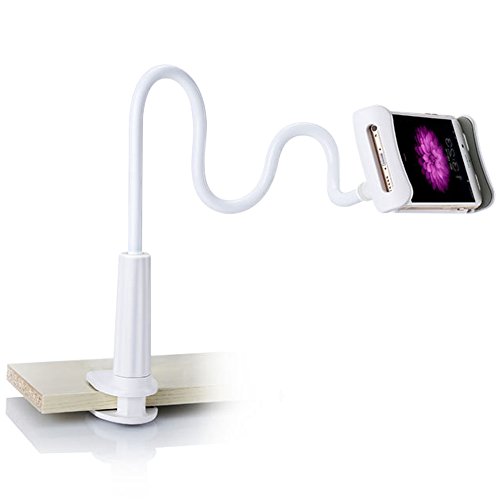 NuoYo Handy Halterung 360 Grad Drehbar Halter iPad Halterung Flexibel Winkel Tablet Ständer mit Schwanenhals,Gilt für 4 Zoll oder mehr Telefon und 10,6 Zoll für die meisten Tablet,für alle Apple-Tablet,Weiß - 5