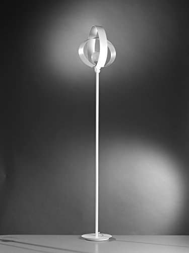 ONLIFloor lamp Serena Collection. Modern, Minimal Style. White Color, Two Circles, 1 Light E27. Suitable for Bedroom, Living Room, Dining Room. Design Made in Italy. Width 25cm Height 160cm.