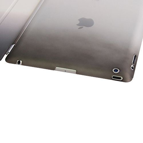 iPad 2 iPad 3 iPad 4 Hülle, DEENOR Rainbow Colour Series Smart Cover Transparent Back Cover Ultra Slim Light Weight Auto aufwachen / Schlaf Funktion Schutzhülle Hülle für Apple iPad 2 iPad 3 iPad 4. (Black and White) - 9
