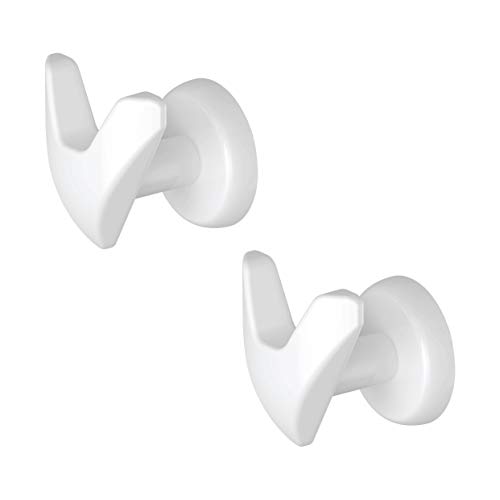 Par Handy Vip adhesivo 3M blanco - Perchero de diseño adhesivo, 100% fabricado en Italia - Perchero con adhesivo 3M estructural - 2 unidades