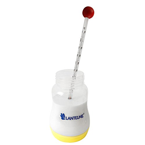 Babyflaschenthermometer rot 24 cm Analog . Baby Flaschen / Nahrung Thermometer Glas mit roter Holzkugel - 2