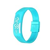 Jia Meng Unisex Armbanduhr, Herren Womens Gummi LED Datum Sport Armband Digital Armbanduhr