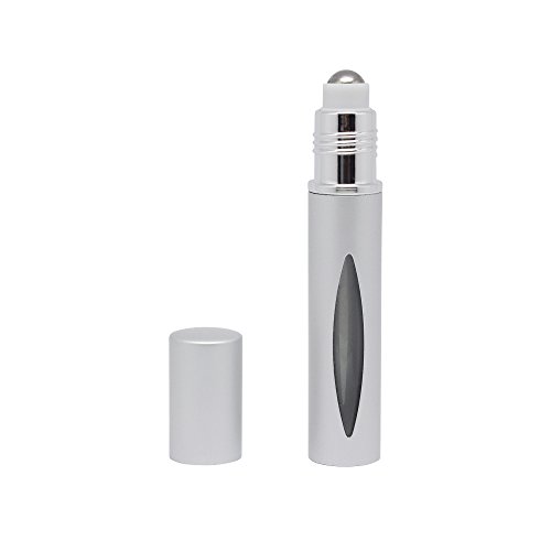SelfTek 10ml Empty Perfume Bottle Refillable Perfume Sub-Packing with Stainless Steel Roller Balls