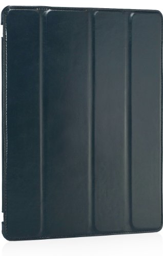 StilGut Couverture Case Tasche aus feinstem Leder für Apple iPad (3. und 4. Generation) unterstützt Smart-Cover Funktion, Nachtblau - 5
