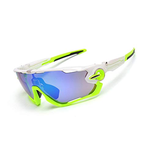 Preisvergleich Produktbild Lafeil Sportsonnenbrille Wechselgläser Sportsonnenbrille In Sehstärke Herren Damen Herren Männer Und Frauen Brille Polarisierten Sonnenbrillen Outdoor Reitbrille Dreiteiligen Anzug Weiß Grün