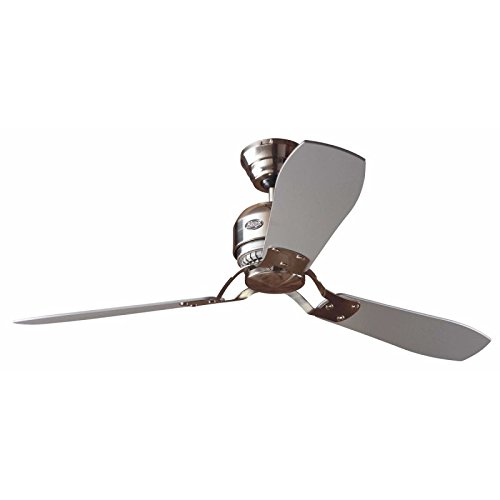 Hunter Industrie II 33026 - Ventilateur de plafond 3 pales, chrome mat
