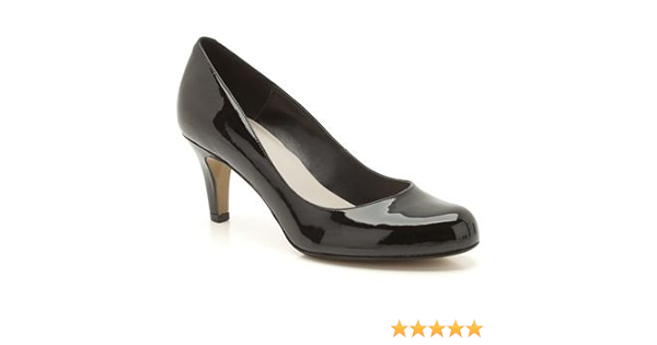 clarks black patent court shoes