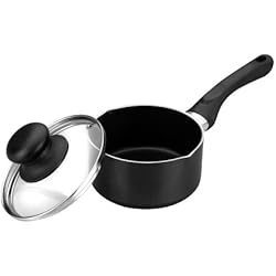 Ibili 406412 Casserole avec bec verseur 12 cm en aluminium + Couvercle en verre
