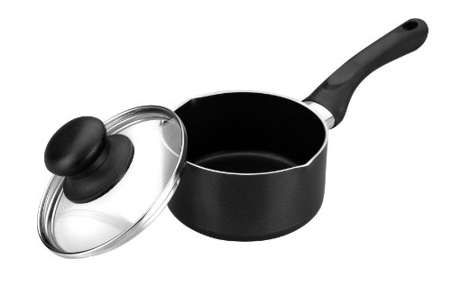 Ibili 406412 Casserole avec bec verseur 12 cm en aluminium + Couvercle en verre