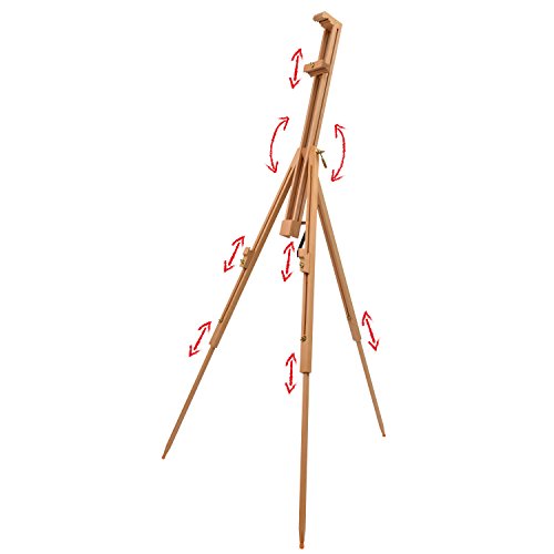 Artina® Feldstaffelei Porto tragbare Profi Staffelei aus massivem Buchenholz Outdoor-Staffelei für Leinwände bis 111 cm - 2