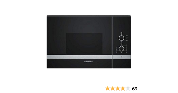 Siemens bf520lmr0 Microonde Integrable Vetro Inox, Nero : 203.28:  Amazon.it: Casa e cucina