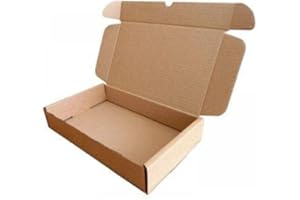 Boxes2u Brown Small Parcel Postal Boxes - 236 x 196 x 47mm (9.3" x 7.7" x 1.85") Die Cut Cardboard Mailing Box with Folding Lid and Self-Lock Tuck-in Flap (5)