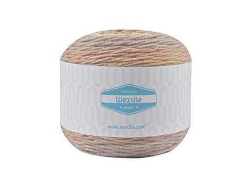 Ovillos Grandes de Hilado autoextraíble - Juego de 1 madejas Wextile Estambre Multicolor Acrílico, Increíble Tejido de Punto Perfecto para Ganchillo & Tejer, 350 Metros 380 Yardas por madeja.