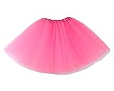 ,Product Dimensions: Herren/Damen, Spitze, Organza, Ballett Tütü Mini Rock Layered, Rosa, one size
