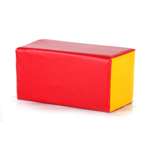 ImplayÂ® Soft Play Children's Long Cuboid Shape Activity Toy - 610gsm PVC / High Density Foam - Red & Yellow - 60cm x 30cm x 30cm