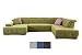 Produktbild CAVADORE Wohnlandschaft Mistrel mit Ottomanen rechts / XXL-Sofa in U-Form / Inkl. Kopfteilverstellung / Couch mit aufwendiger Steppung / 343 x 77-93 x 228 / Grün