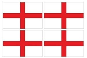 Sticar-it Ltd 4 Piezas de Cruz de San Jorge Inglaterra Inglés Bandera Impreso Vinilo Bicicleta Coche Pegatinas Each 90x60mm Apróx
