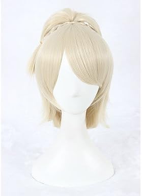 Synthetic Wig With Ponytail Blonde Women's Capless Cosplay Wig Short Synthetic Hair