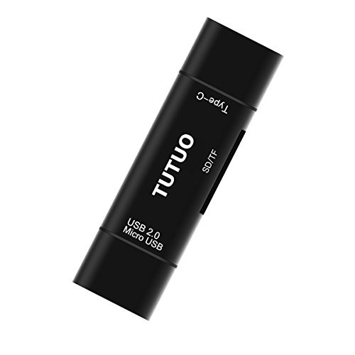 TUTUO USB Kartenleser Speicherkartenleser SD / Micro SD (TF) 3 in 1 Universal USB Type C, USB-A und Micro USB OTG Adapter für MacBook Pro, Chromebook Pixel / XL / Pixel C, Nexus 5X / 6P, Lumia 950 / XL, Huawei P9 / P10, Samsung Galaxy S8, OnePlus 3, Handys, Computer, Smart TV und mehr (Schwarz) - 2