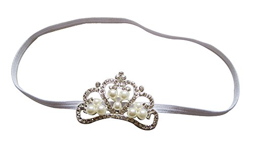 niceEshop(TM) Baby Large Crystal Pearl Tiara Slider Crown Headband