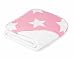 Large Hooded Towel, White with Pink Stars Hood, 100 x 100 cm