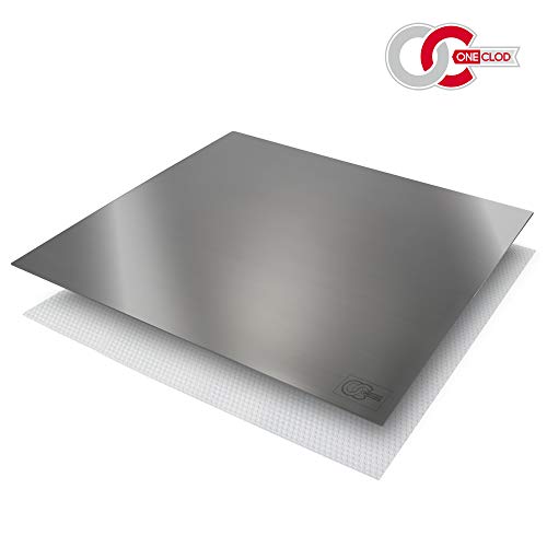 OneClod - Plan De Travail Cuisine en Acier INOX Satiné 50x50 Planche à Découper Lisse Plateau Planche pour Pétrir Pain Modèle Carlo avec Tapis Antidérapant Made in Italy