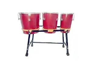 Rmze Professional Triple Bongo Drum Set (Mid Congo)