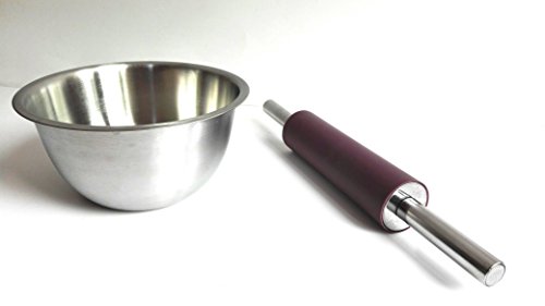 Life Style – Teigroller von Silikon Antihaft und Edelstahl – 40 cm – Rollen Sie Ihren Teig überall Gleich Dick – Violett - 3