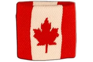 Digni® Poignet éponge avec Drapeau Canada - Pack de 2 pièces