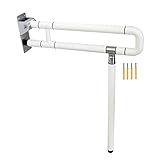 Signstek Bad Stützklappgriff faltbare Badezimmer Haltegriff mit Bein für alter Menschen, Gravida, Behinderte (weiß)